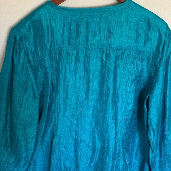 Ruby Rd. Teal Button-Up Top - Picture 9 of 9